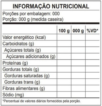 Tabela Nutricional
