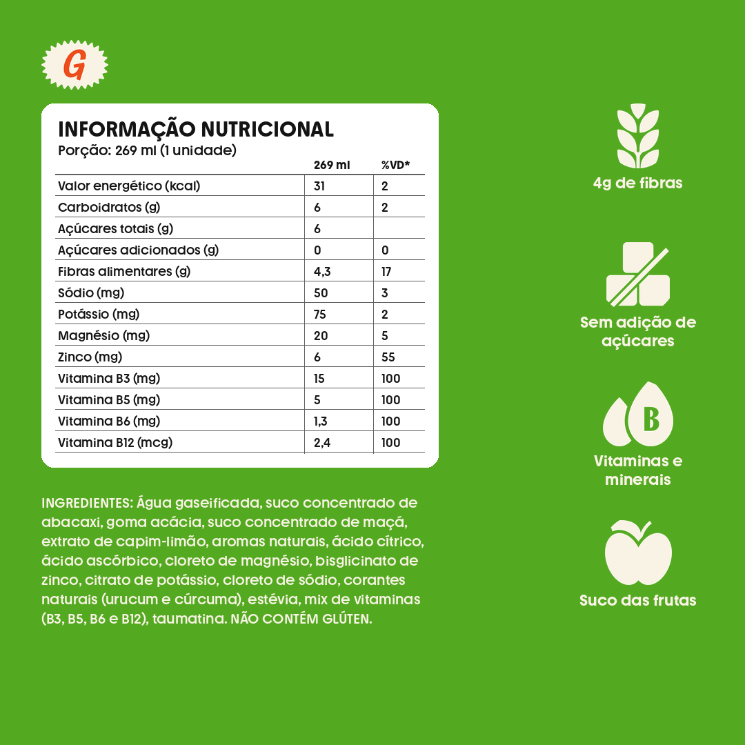 Abacaxi com Capim Santo | Pack 6un